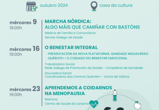 A segunda edición das xornadas de pormoción da saúde constará de tres ponencias a realizar em outubro